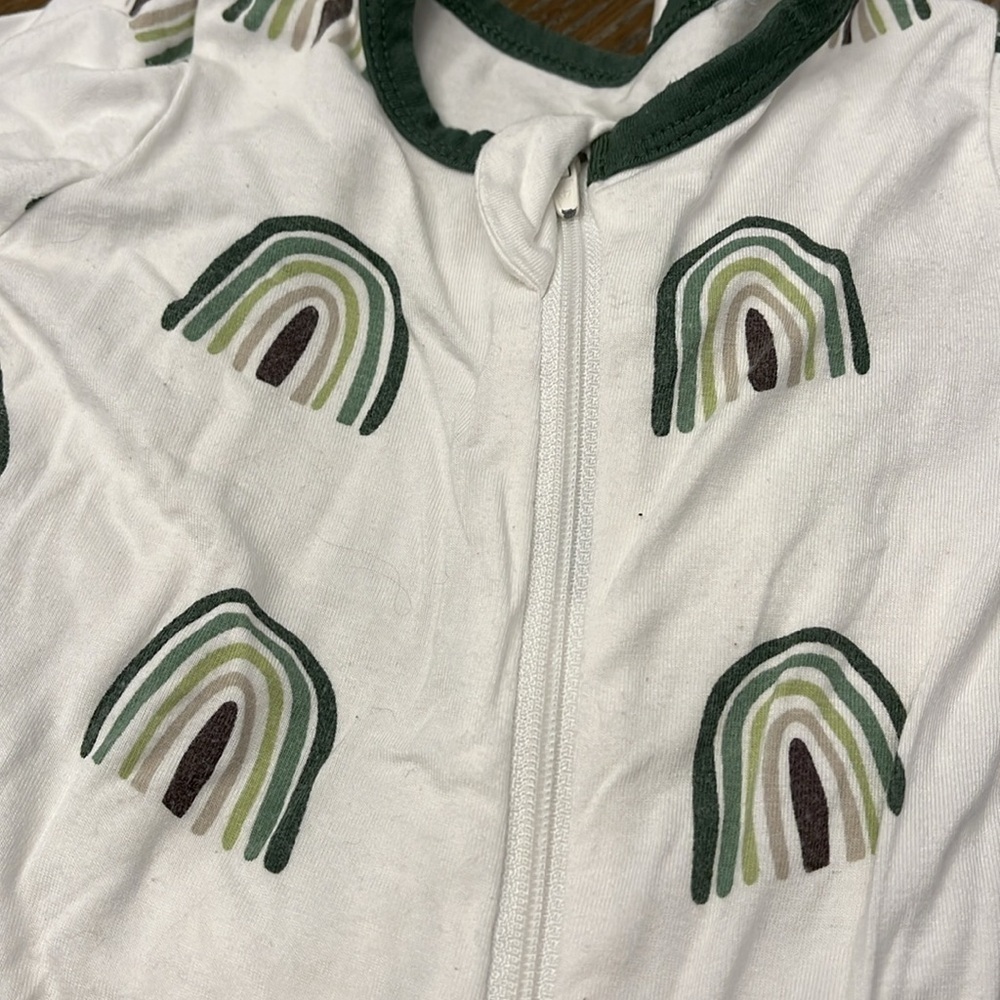KYTE Baby 6-12 Mnths Green and White Kids One Piece - Picture 3 of 6